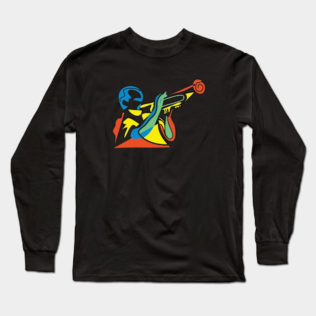 Modern Art Trumpet Musician Long Sleeve T-Shirt by jazzworldquest